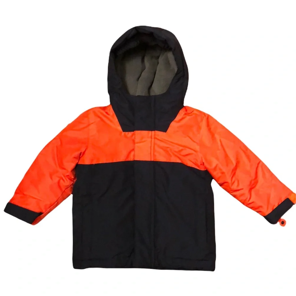 The Children’s Place 2T Hooded Winter Jacket, Navy Blue and Orange